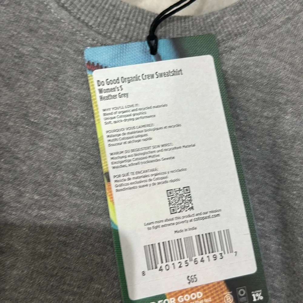 Cotopaxi Gray Crew Neck Sweater ‘Do Good’ - Picture 3 of 5
